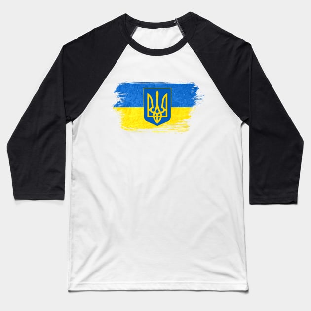 Ukraine Kiev flag - grunge brick stone Baseball T-Shirt by GreekTavern